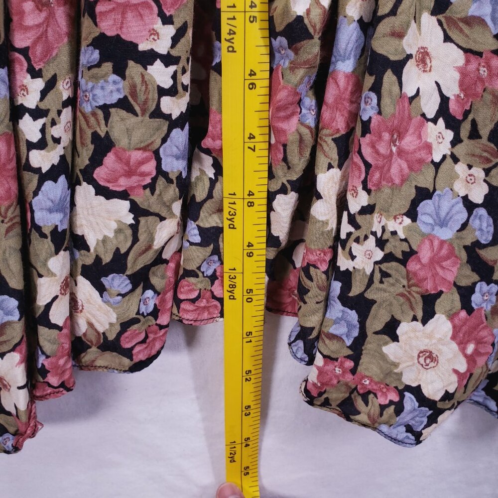 Vintage ED Michaels Melanie Drucker Floral Tea Midi A-line Cottagecore Dress - Picture 5 of 16